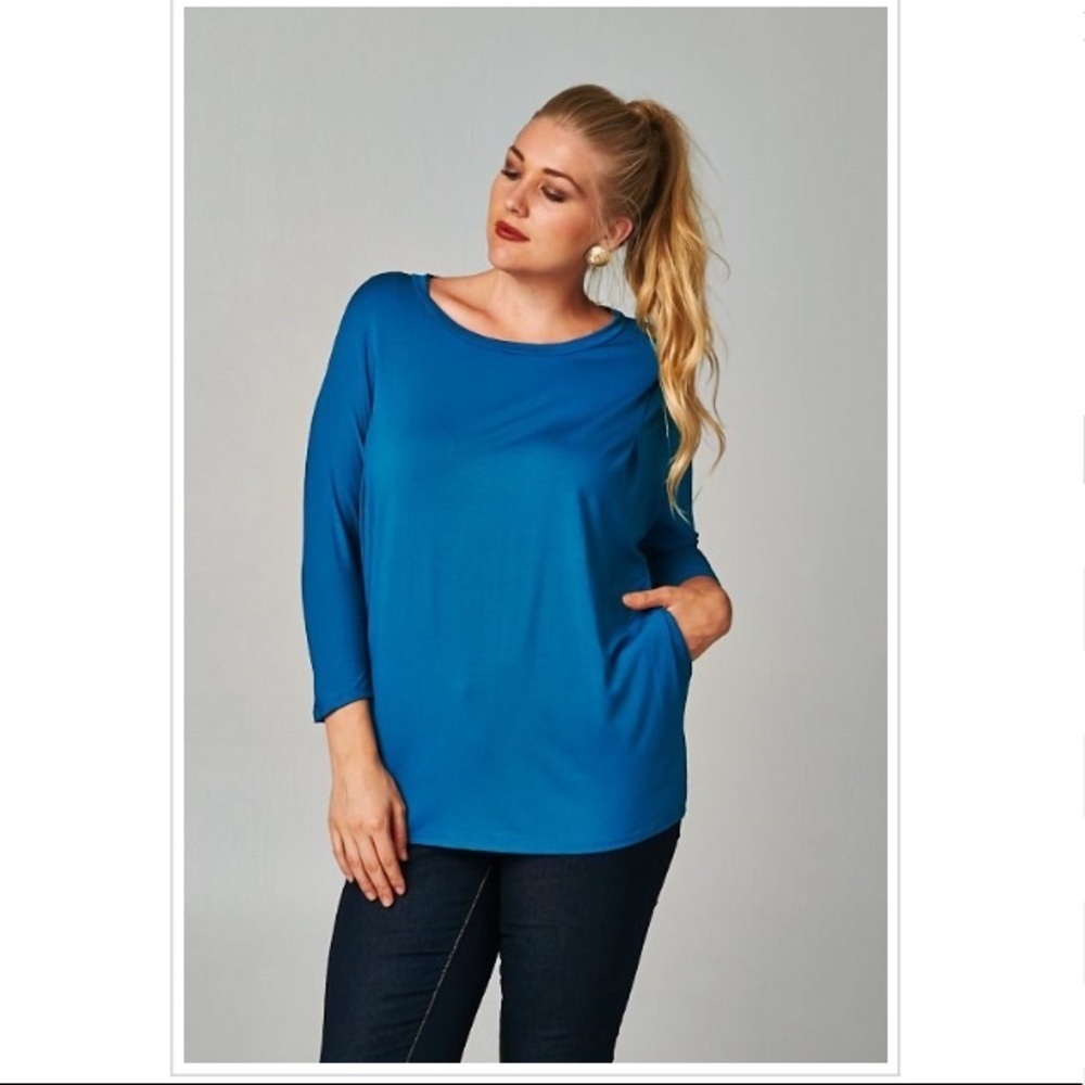 Plus Size Basic Solid Rayon Top - Picture 1 of 1